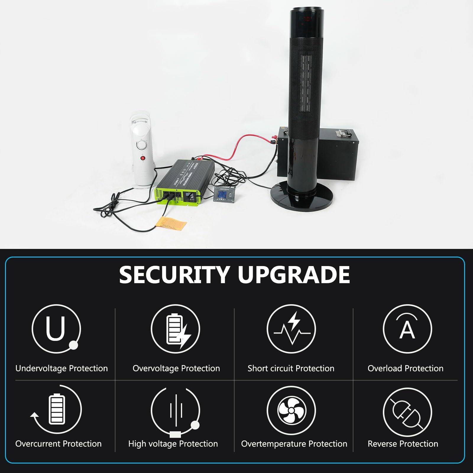 for RV Camper 2000W Pure Sine Wave Inverter 12V DC to 110V AC Converter