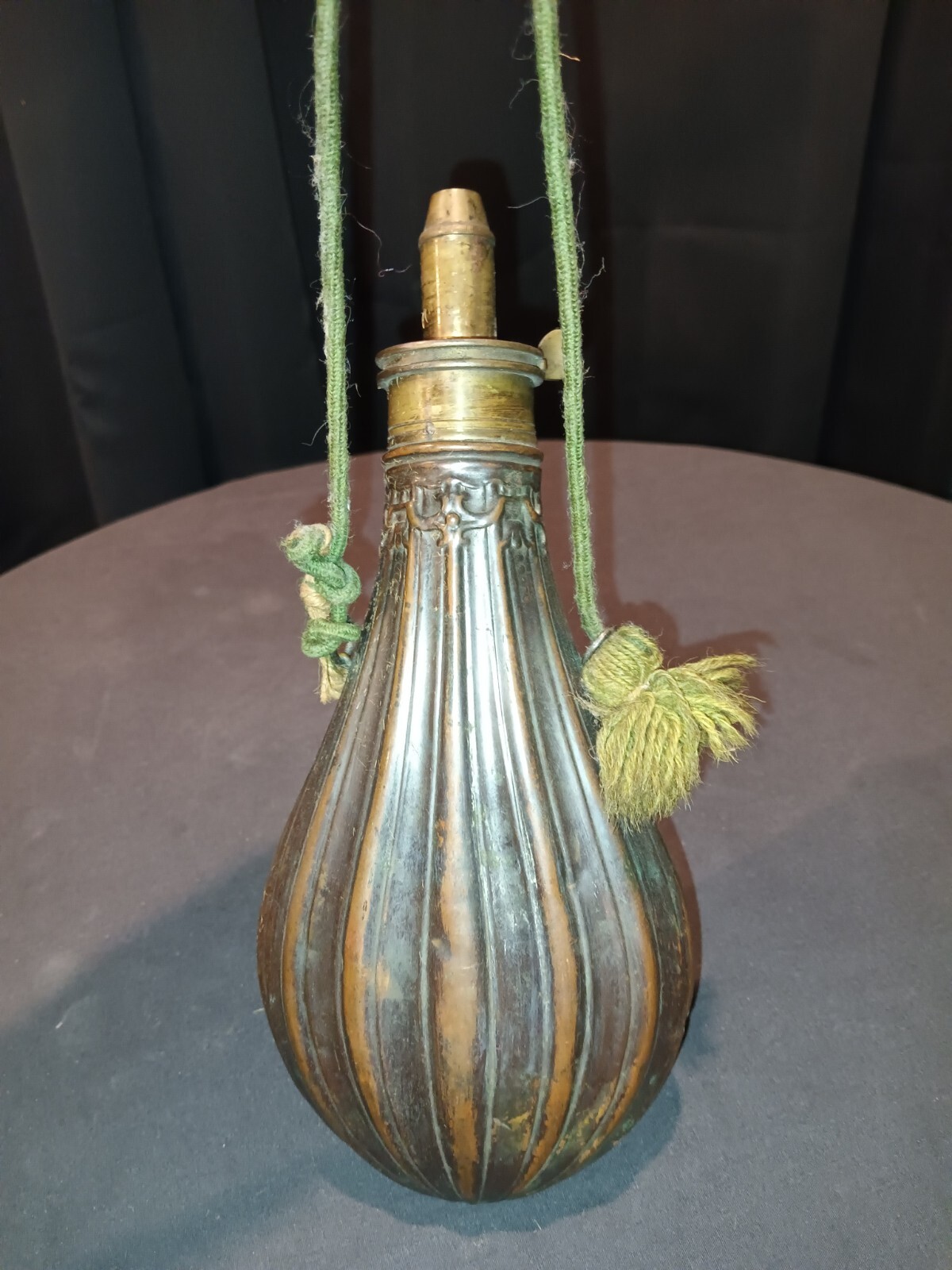 ANTIQUE CIVIL WAR Era Copper Brass BLACK POWDER FLASK