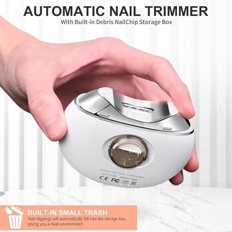 Electric Toe Nail Clippers Light Portable Trimmer Nails Cutter USB Rechargeable