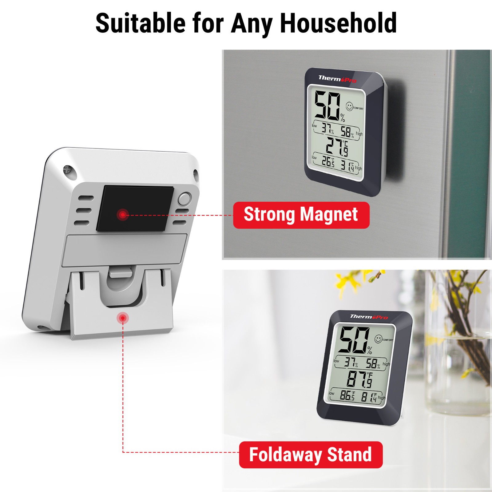 ThermoPro TP50W Digital Indoor Hygrometer Thermometer Room Temperature Humidity