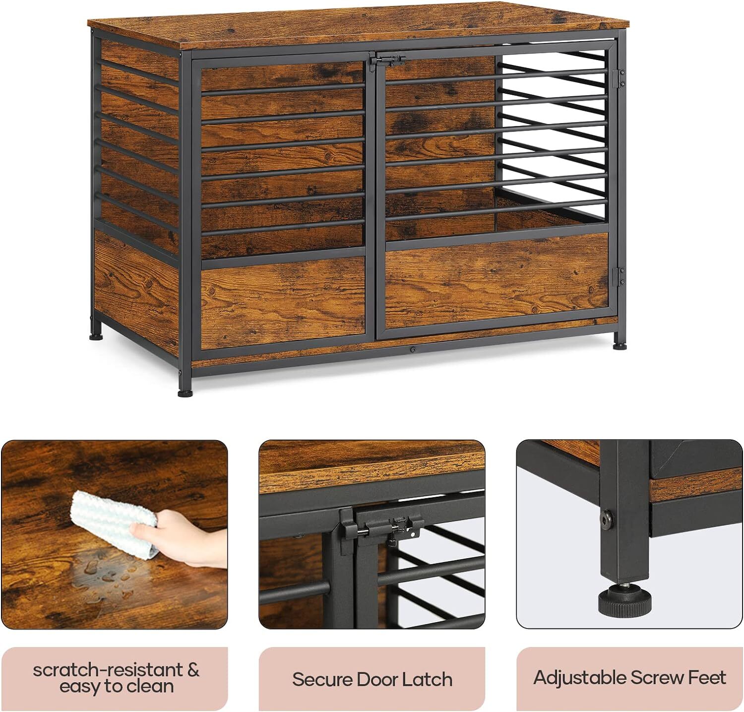 Large Dog Crate Furniture Heavy Duty Dog Kennel House Wooden Dog Cage End Table