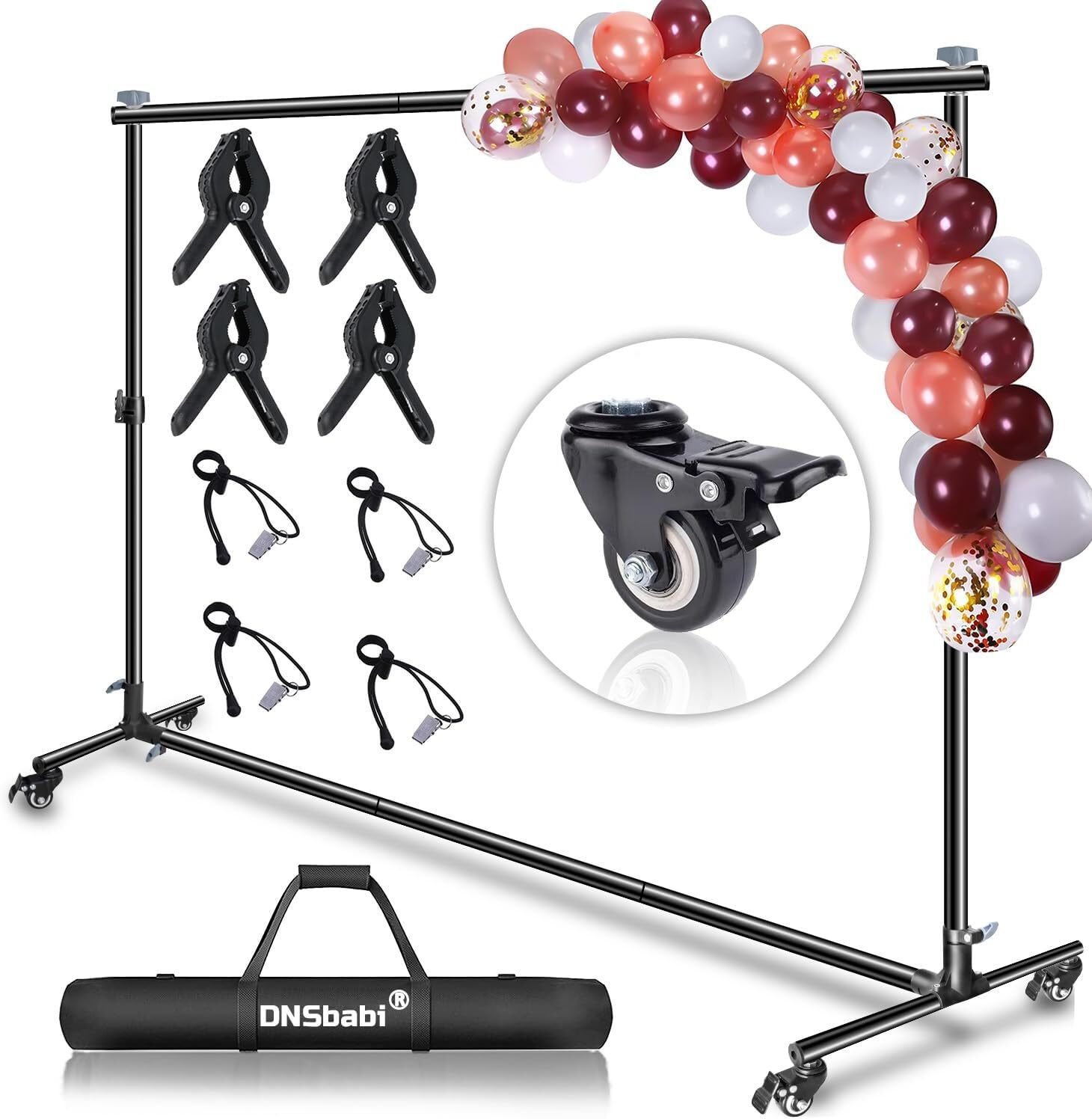 Versatile Heavy Duty Backdrop Stand, with Wheels, 10 * 7ft Adjustable Background