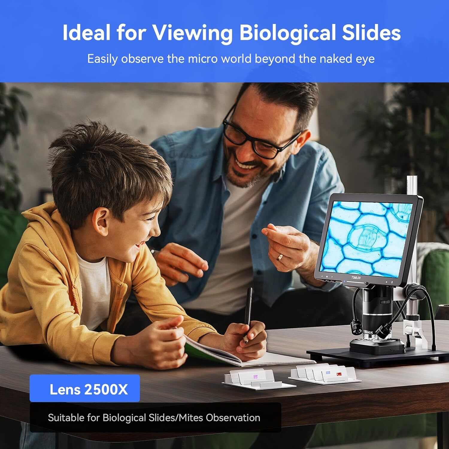 TOMLOV TriL110 Digital Microscope 2500X Coin Microscope Entire Coins Magnifier