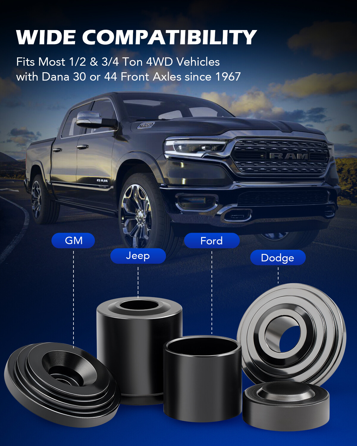 OMT Heavy Duty 4 in 1 Ball Joint Press U Joint Removal Tool Kit w 4 x 4 Adapters