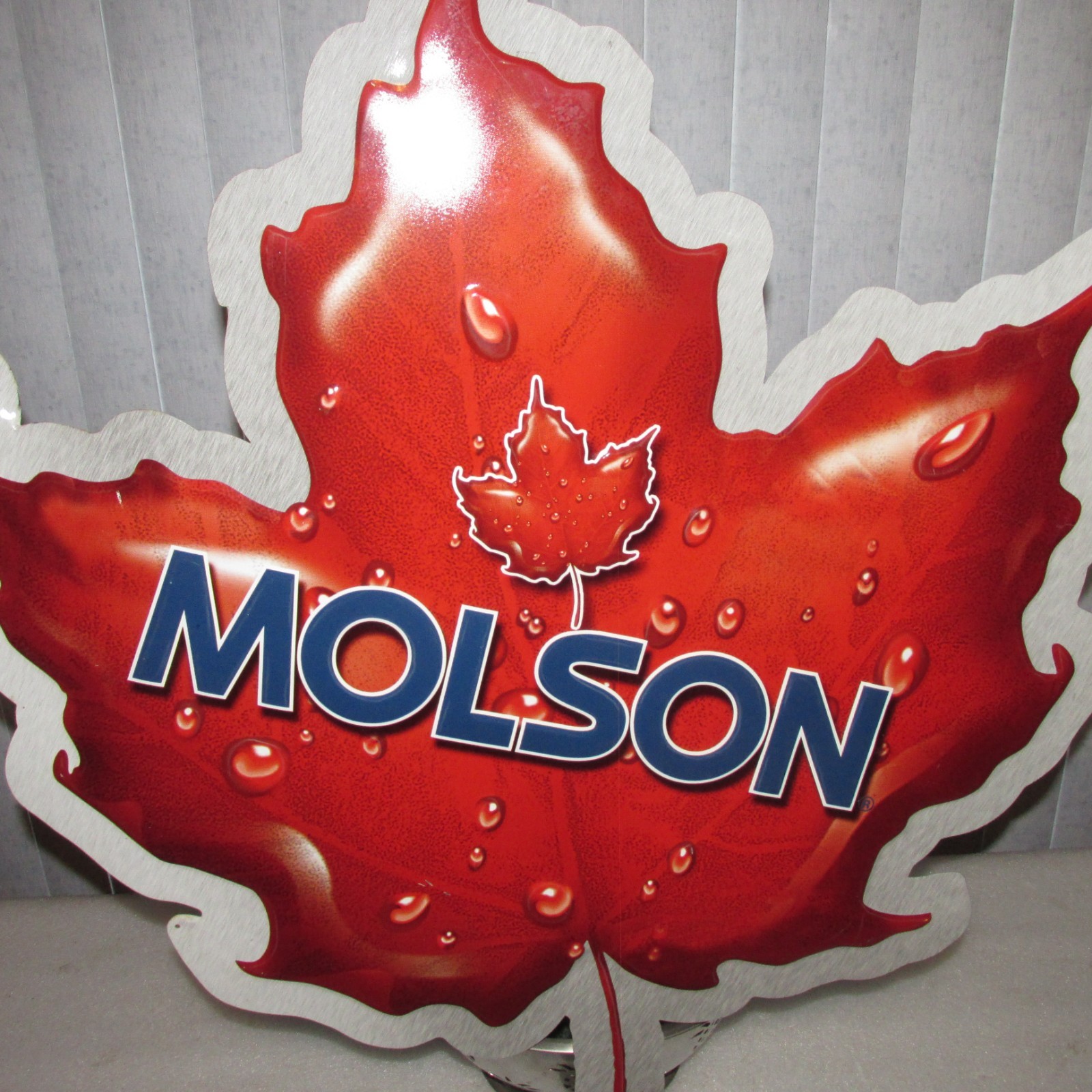 Molson Beer Sign Maple leaf Large 33x25 tin SO NICE, RARE