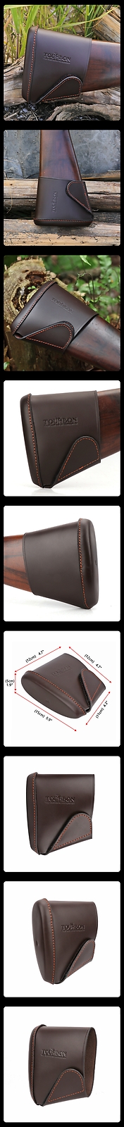 TOURBON Slip-on Buttstock Recoil Pad Full Leather Rifle Shotgun Stock Holder