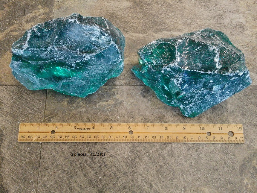 READ Dark Teal Lot 7# Slag Glass Cullet Sorcerer Stone Garden Landscape Aquarium
