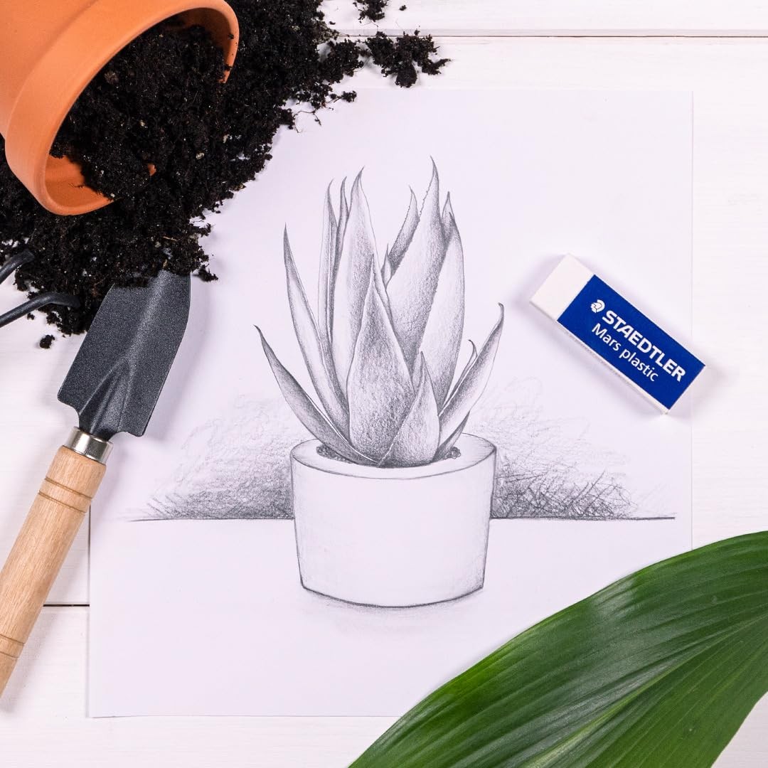 STAEDTLER Mars Plastic Vinyl Erasers (4-Pack), White Erasers for Clean & Prec...