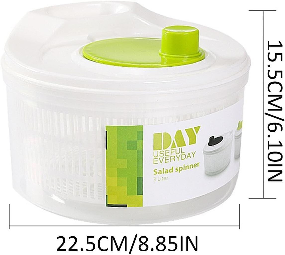 BN-LINK 3L Salad Spinner with Drain, Quick and Easy Multi-Use Lettuce Spinner