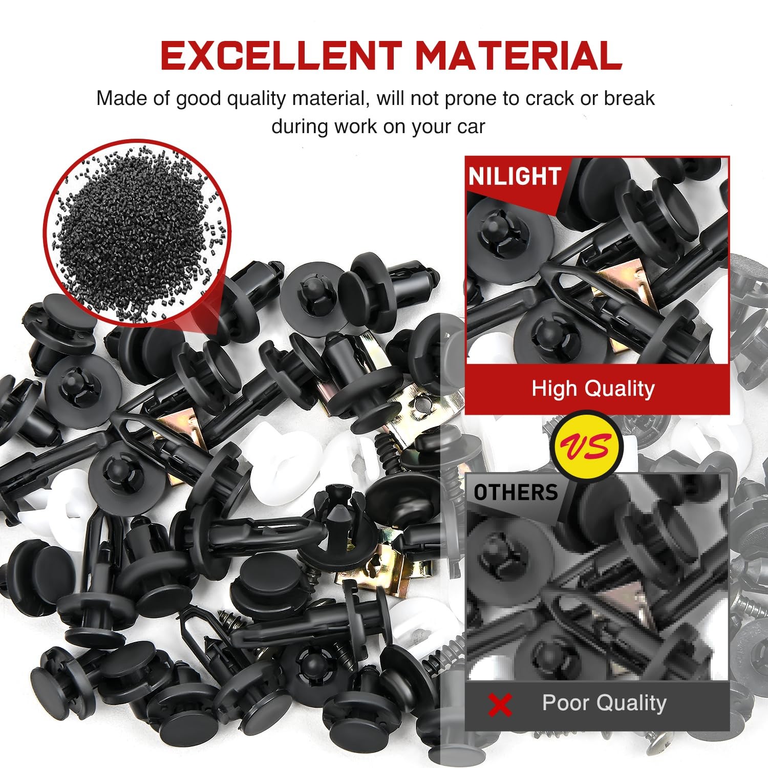 Nilight 1295Pcs Car Push Retainer Clips Auto Fasteners Kit-37 Sizes
