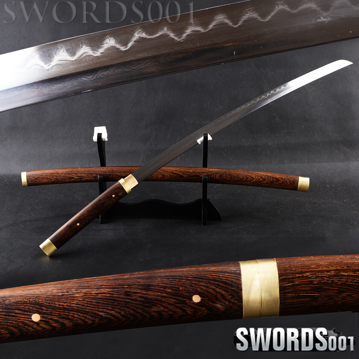 Rosewood Shirasaya Japanese Samurai Sword Katana Clay Tempered T10 Carbon Steel