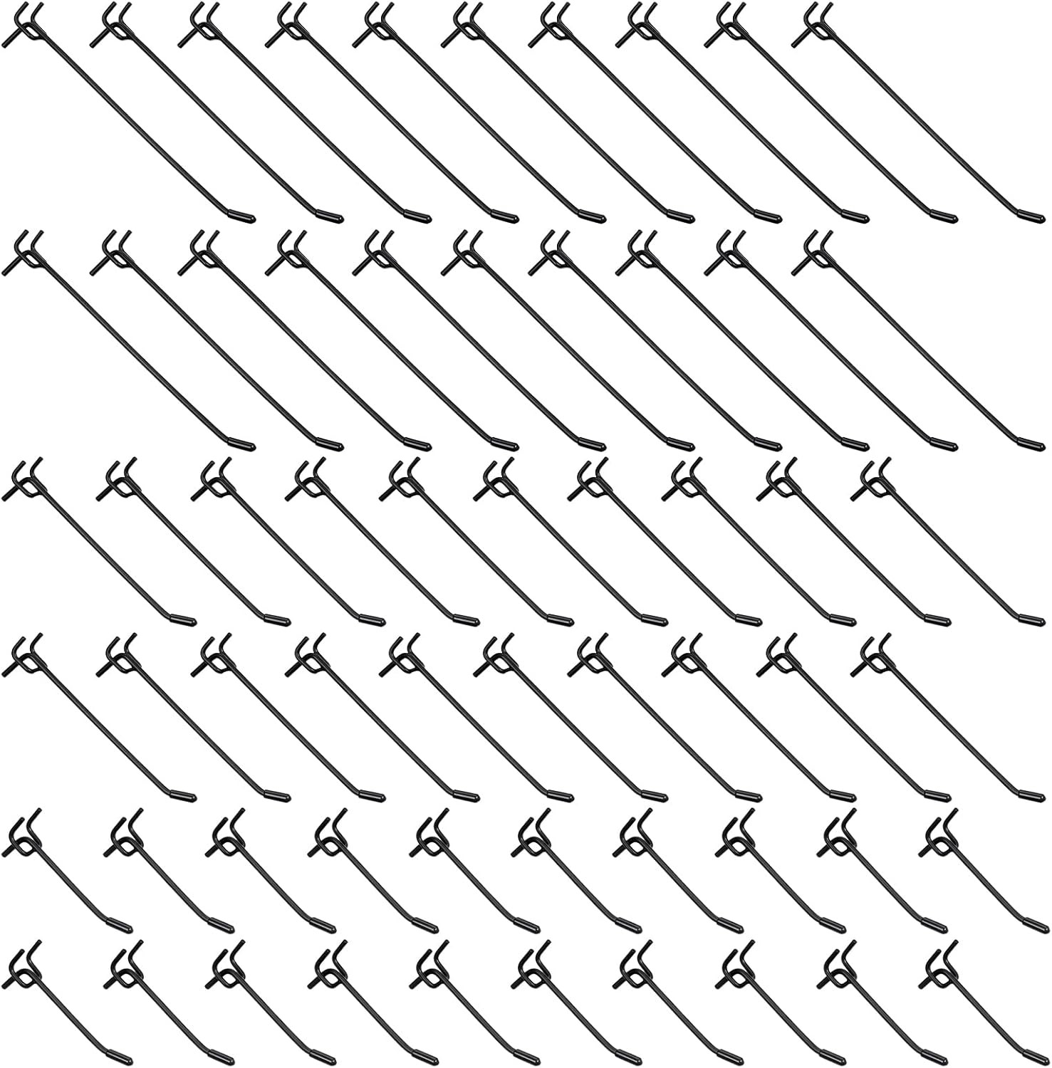 60 Pack Black Pegboard Hooks, 2/4/6 Inch Heavy Duty Peg Board Shelving Hooks Acc