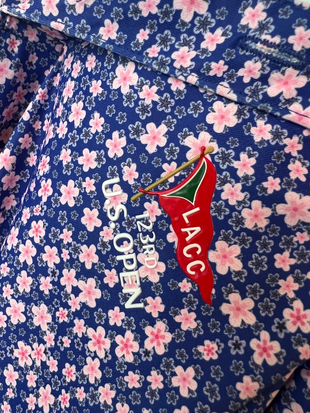 US Open LACC USGA 123rd Men's XL Purple Floral Golf Polo Shirt