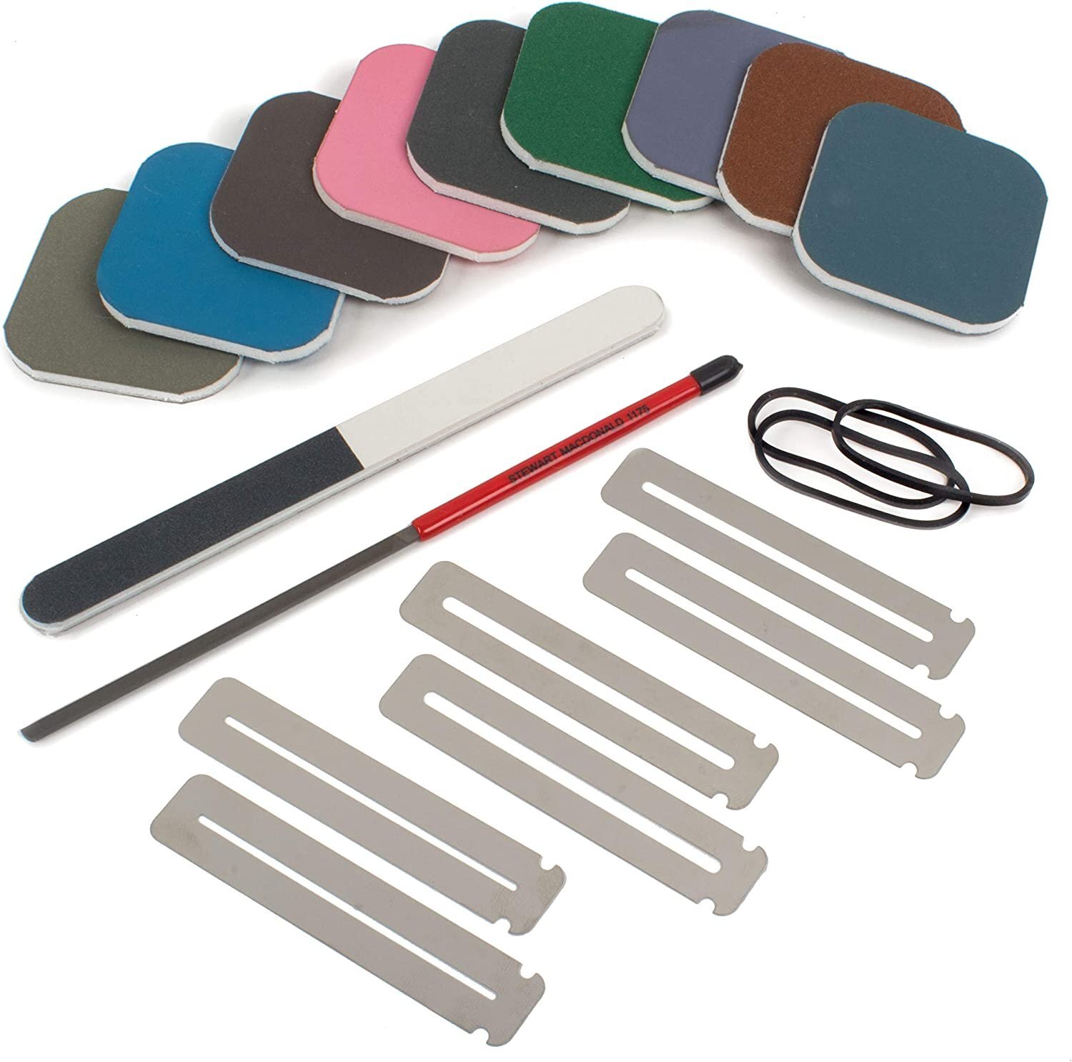 StewMac Rough Fret Smooth + Shine Set, Guitar Fret End Dressing And Polishing...