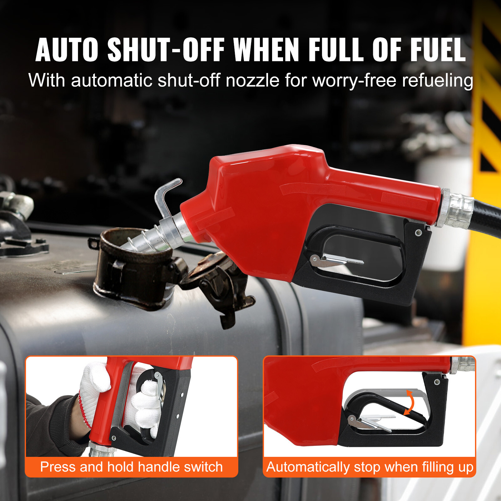 VEVOR Fuel Transfer Pump Gasoline Pump 16GPM 12V with Hose & Nozzle for Diesel