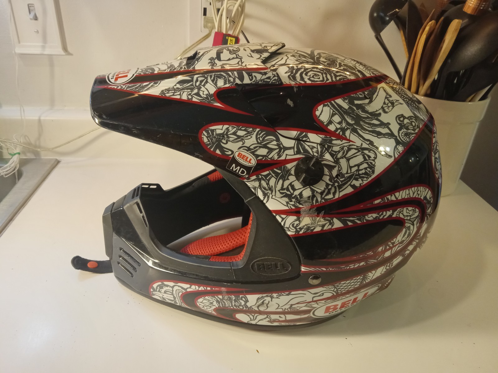 Vintage Bell Racing Helmet Japanese  Design SC-R Size M  Motorcross