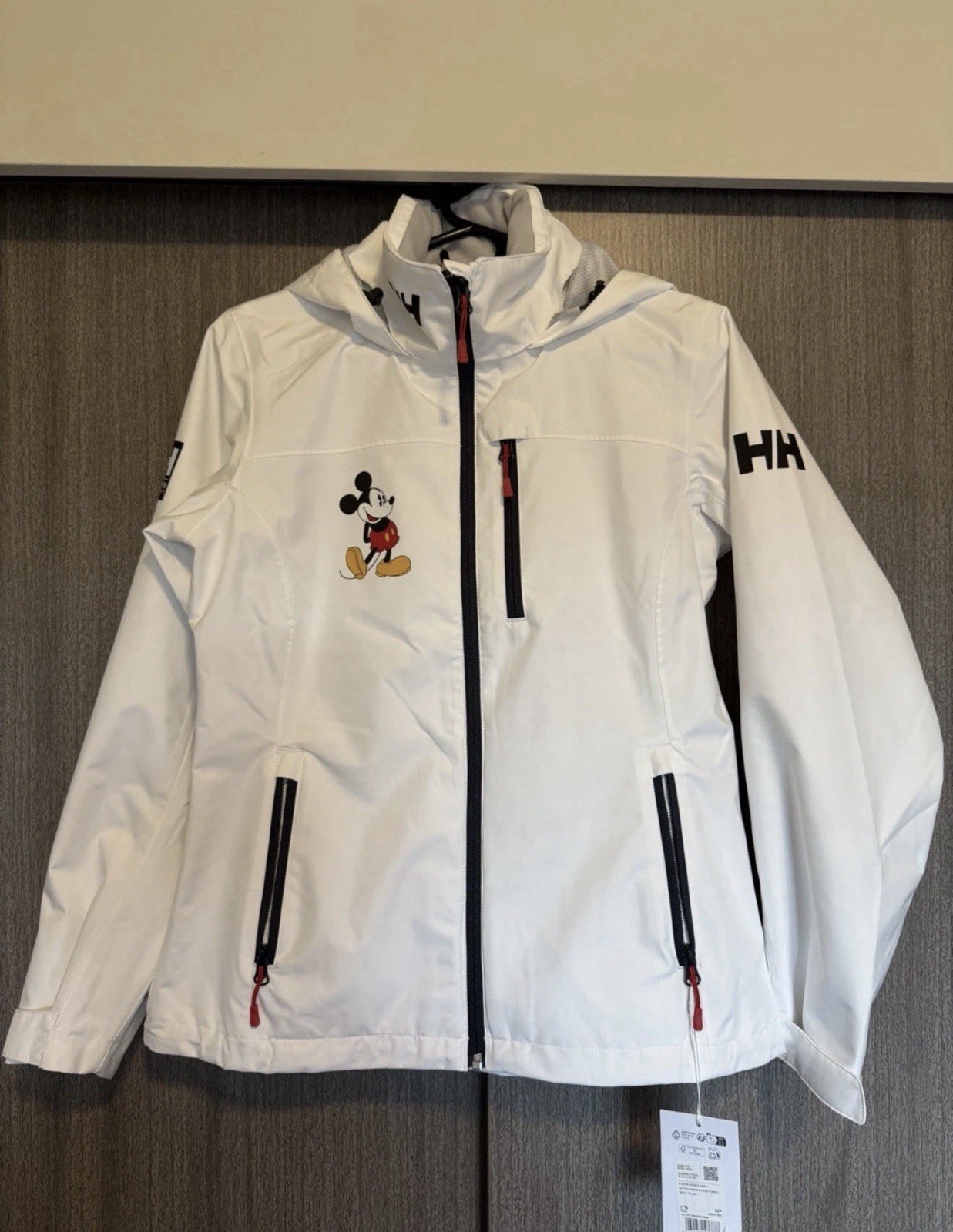 NWT! Disney Parks Helly Hansen Mickey Mouse Hooded Waterproof Jacket Ladies 2XL