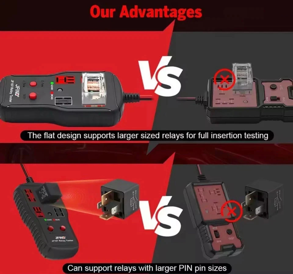 Universal 12V 24V Automotive Relay Tester Car Circuit Battery Voltage Checker To