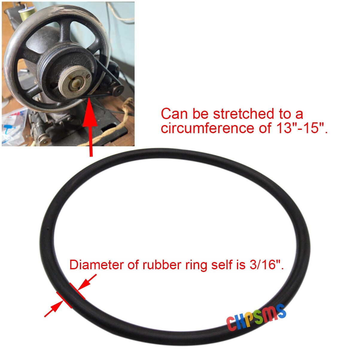 2PCS Length Range 13"-15" SEWING MOTOR STRETCH BELT FOR JANOME KENMORE SINGER