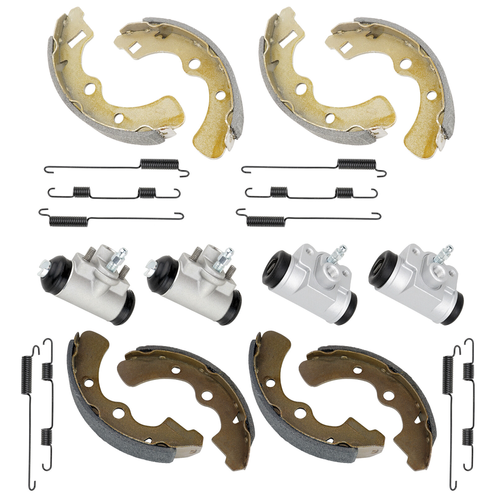 for Kawasaki Mule 2500 KAF620C 1994-2000 2 Front Rear Brake Shoes and Cylinder