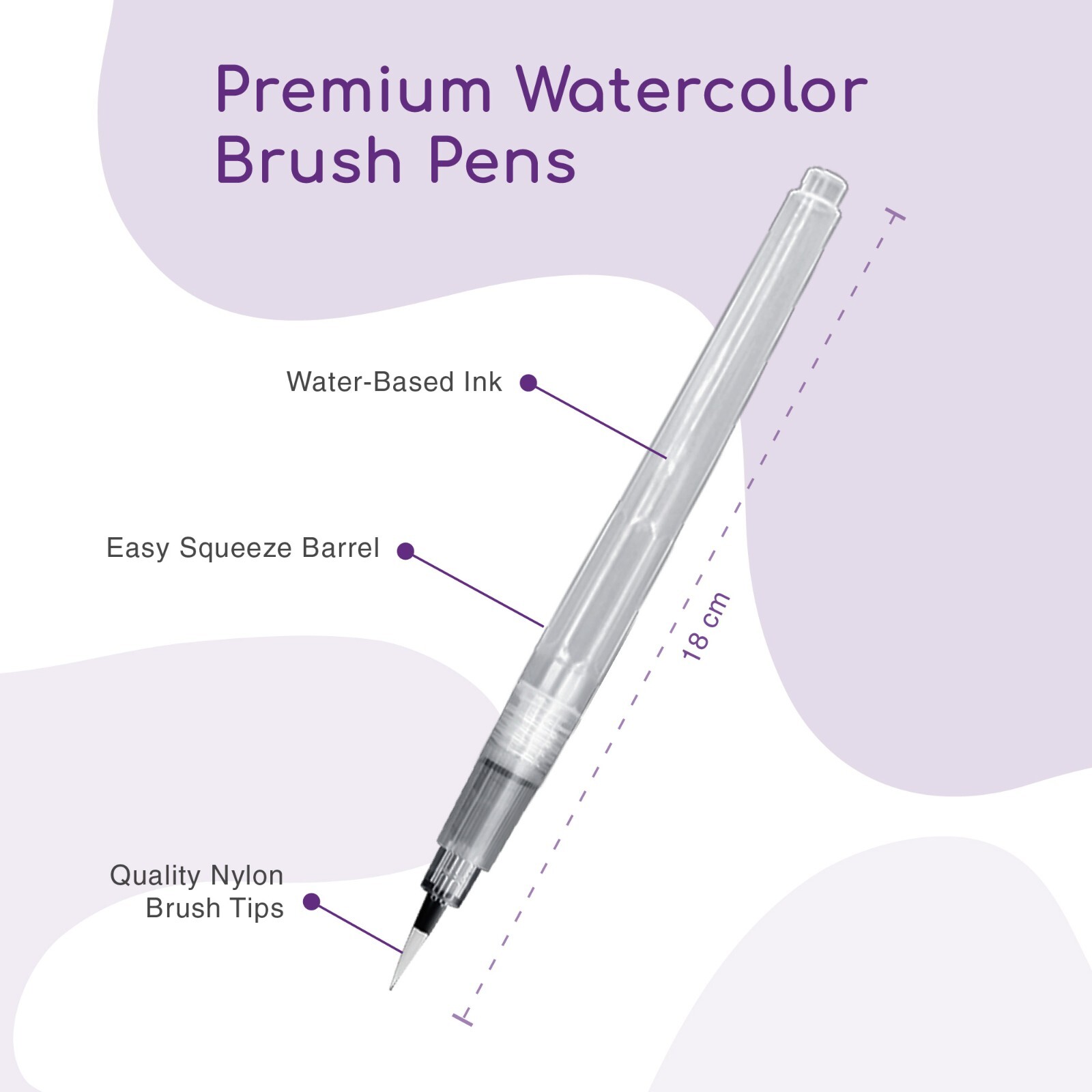 6 Pen Water Painting Brush Set with Refillable Tube