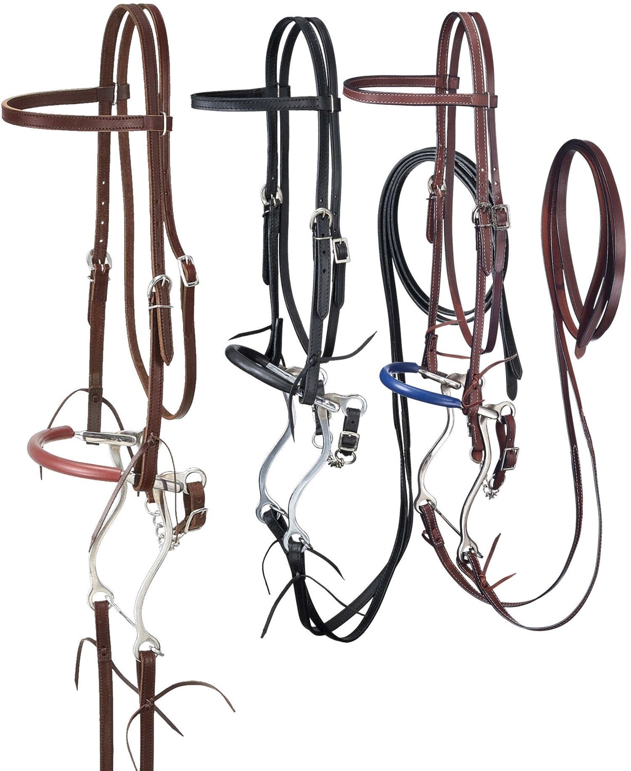 Browband Headstall - Reins - Curb Chain and Hackamore Set - 3 Color Choices