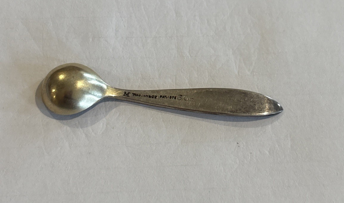 Vintage Tiffany & Co. 925 Sterling Silver Salt Cellar Spoon