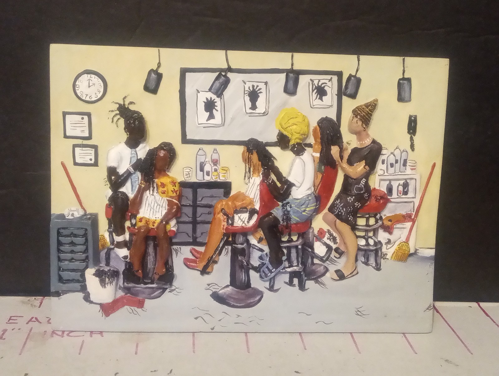 (3) Vintage Annie Lee CORN BREAD HOLY GHOST HAIR EXTESIONS CERAMIC WALL PLAQUES