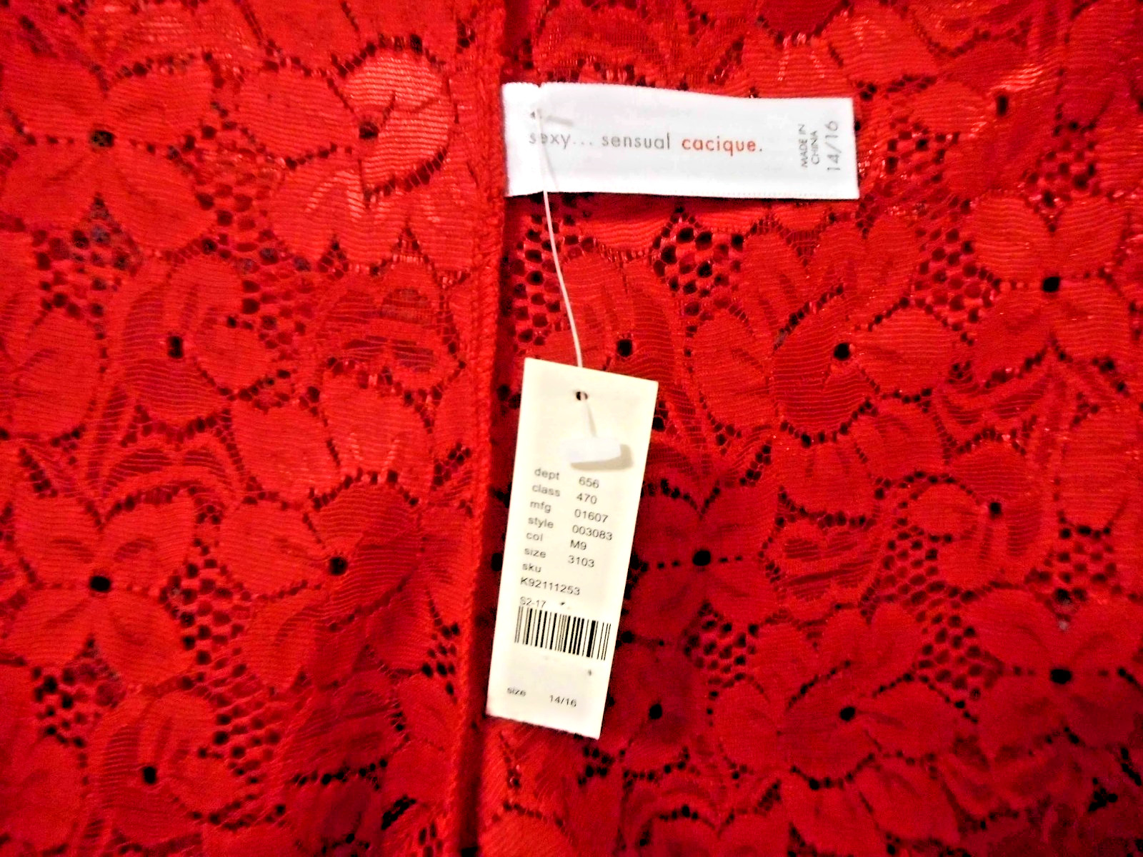 Womens 2 Pair Cacique Lace Red & White Panties - NWT Size L 14/16