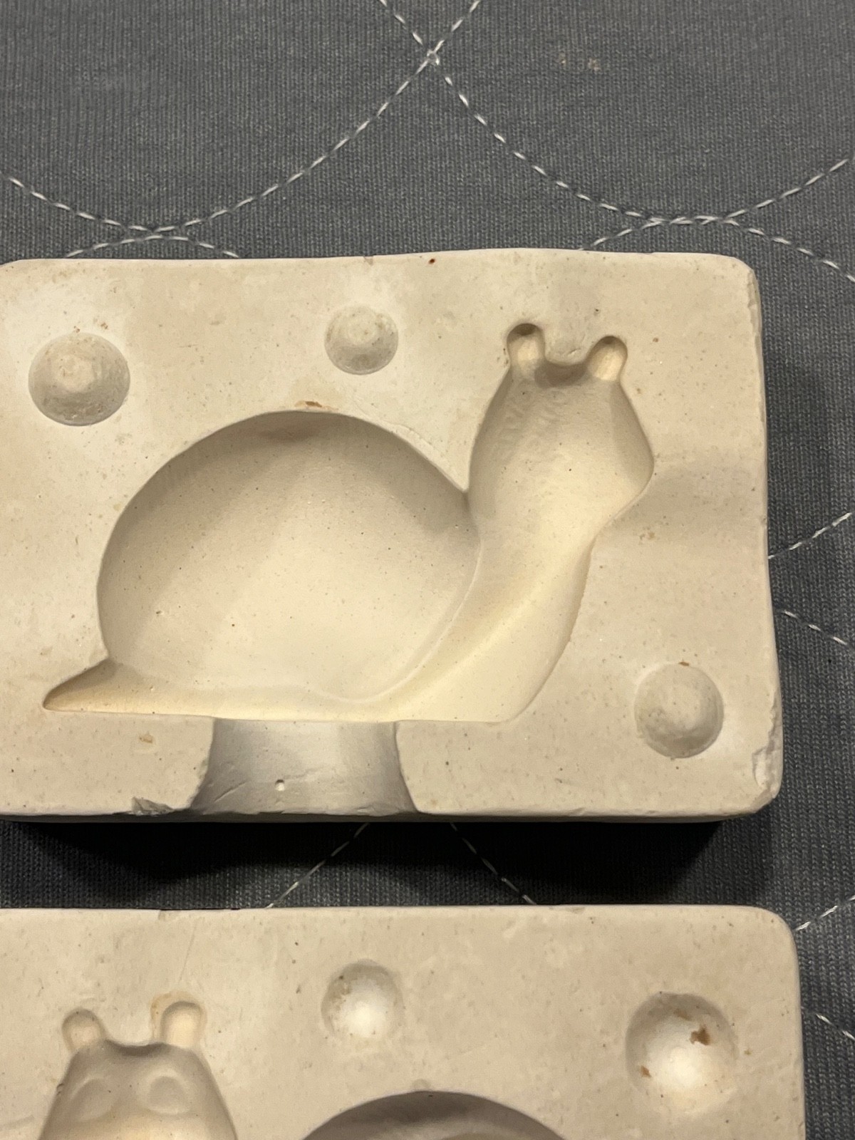 Duncan TM-16 Ceramic Slip Mold Miniature Snail Figurine Vintage Pottery 1975