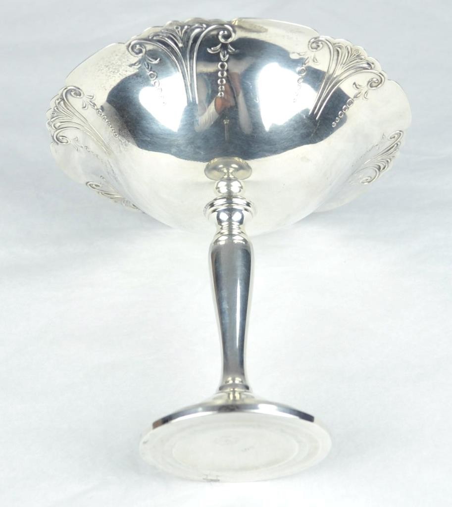VINTAGE CLARENCE A VANDERBILT STERLING SILVER COMPOTE PEDESTAL DISH c1930's - 5"