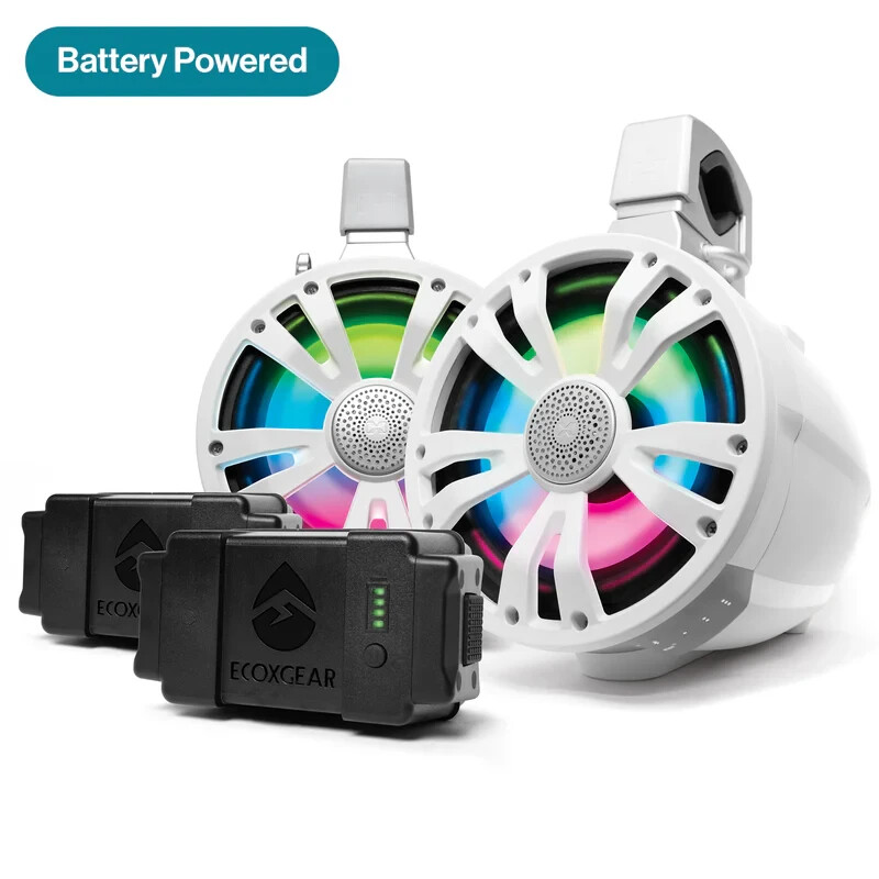 ECOXGEAR ExtremeTower Speakers TBB8 - 2 Battery Powered Bluetooth Tower Speakers