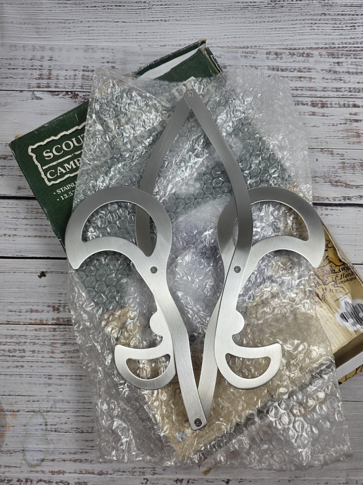 Scout Camping Stainless Steel Fleur De Lis Trivet / AK 2007