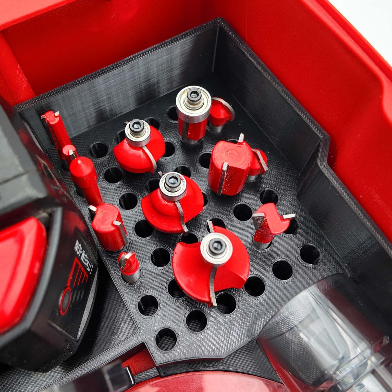 M18 Router Organizer for Milwaukee Compact Packout insert 2723-20