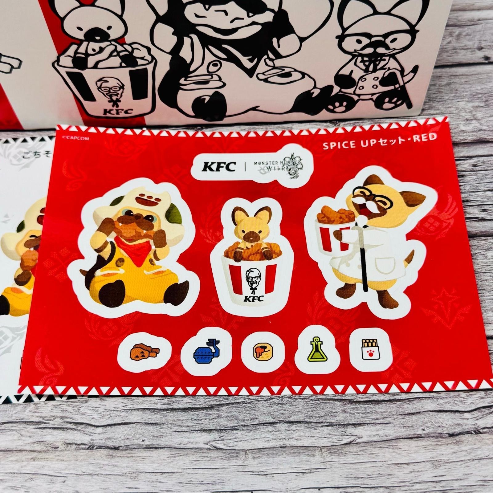 Monster Hunter Wilds KFC Promo Box & Stickers Collab Japan Import US Seller