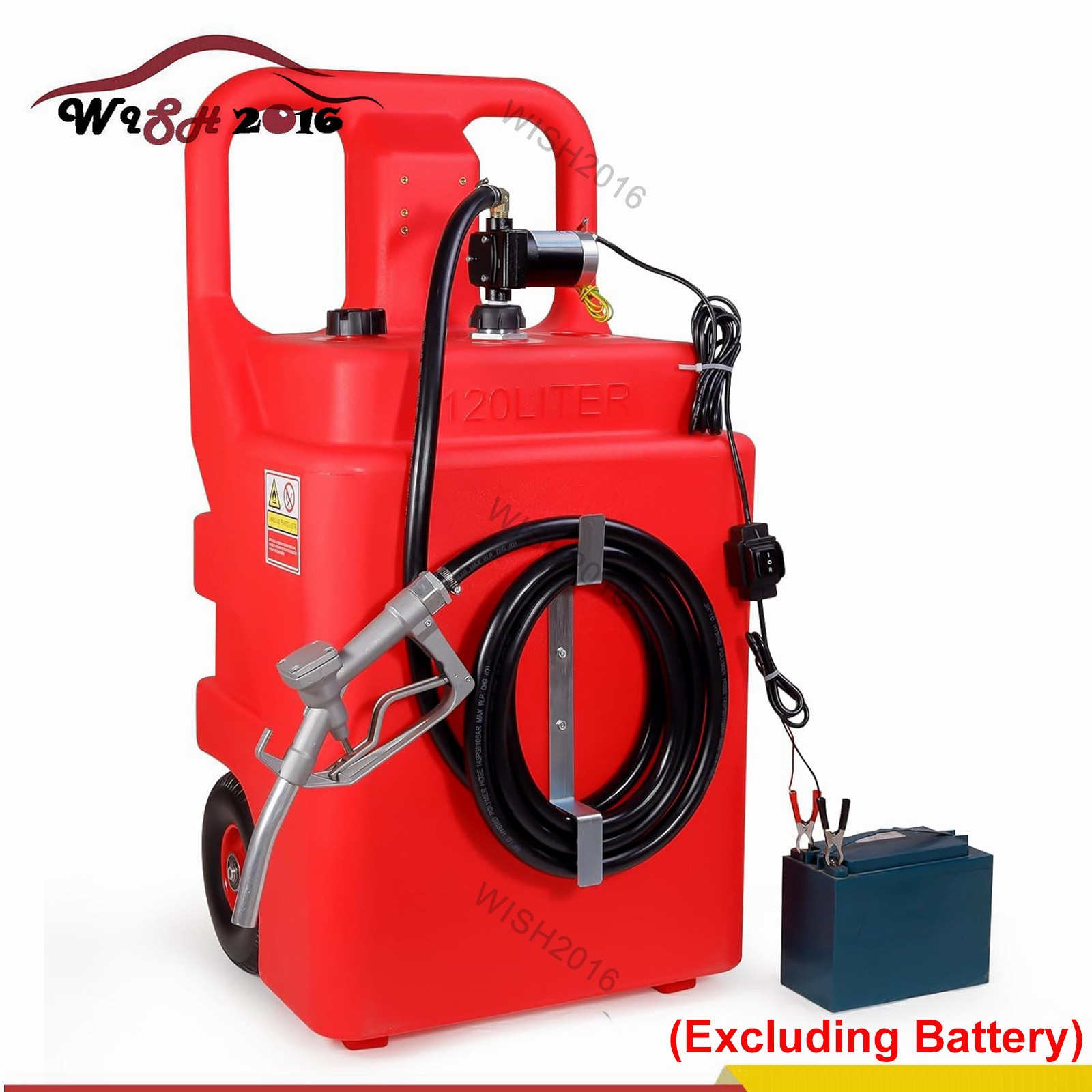 32 Gallon Portable Gasoline Diesel Fuel Tank 12V DC Electric Fuel Transfer Pump