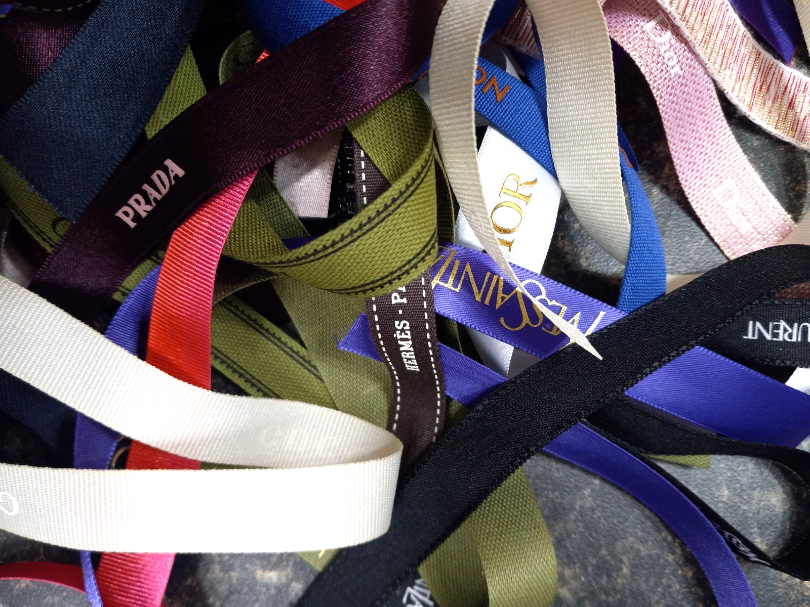5 YARDS Designer Ribbon "SCRAPS" , DIOR, CHANEL, YSL, GUCCi, PRADA, HERMES, LV
