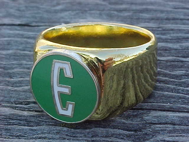 1958 1959 1960 Ford Edsel E Gold Chrome Ring Size #10 NOS Unique Logo Hi-Quality