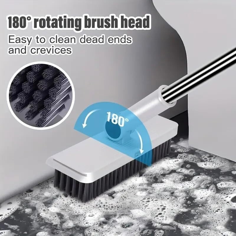 Broom and Dustpan Set Lightweight Upright Lobby Broom and Dust Pan Combo 3-In-1