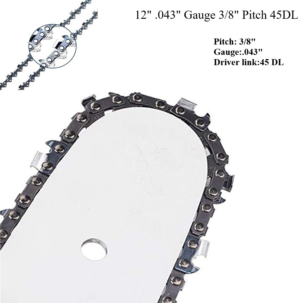 12 Inch Chainsaw Chain Blade 3/8" LP Pitch 050" Gauge