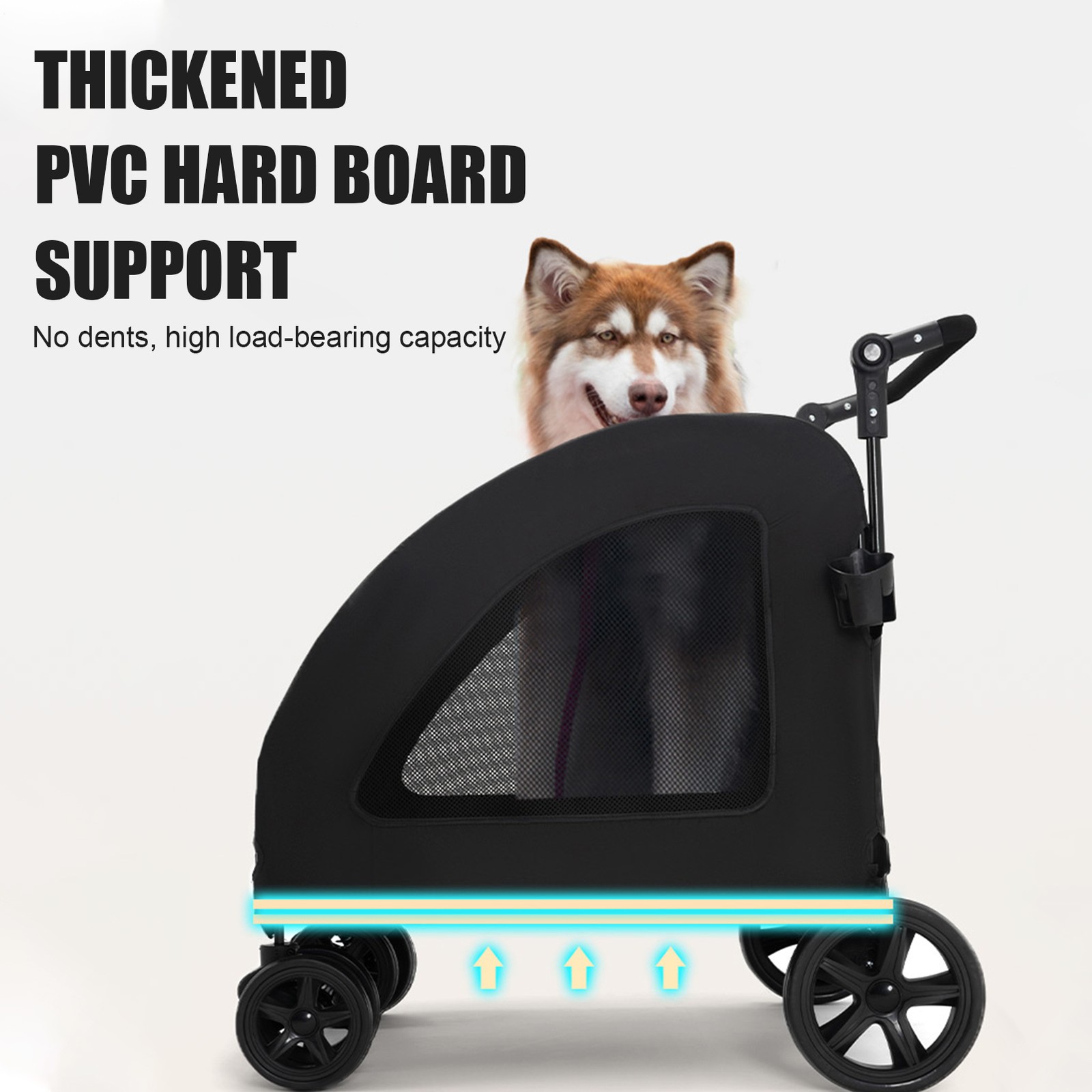 Extra Large Pet Stroller for Medium & Large Dogs - Foldable Design Up to 88 lbs