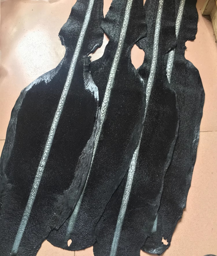 1PCS Unpolished Stingray Shagreen Fish Hide Skin Leather DIY Pelt Various Colors