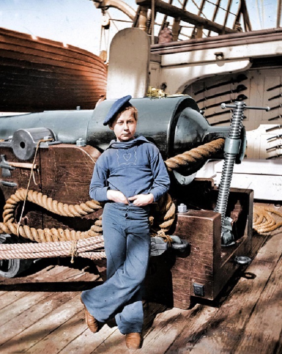 Confederate Powder Monkey Charleston SC colorized 8x10 Civil War Color Photo 389