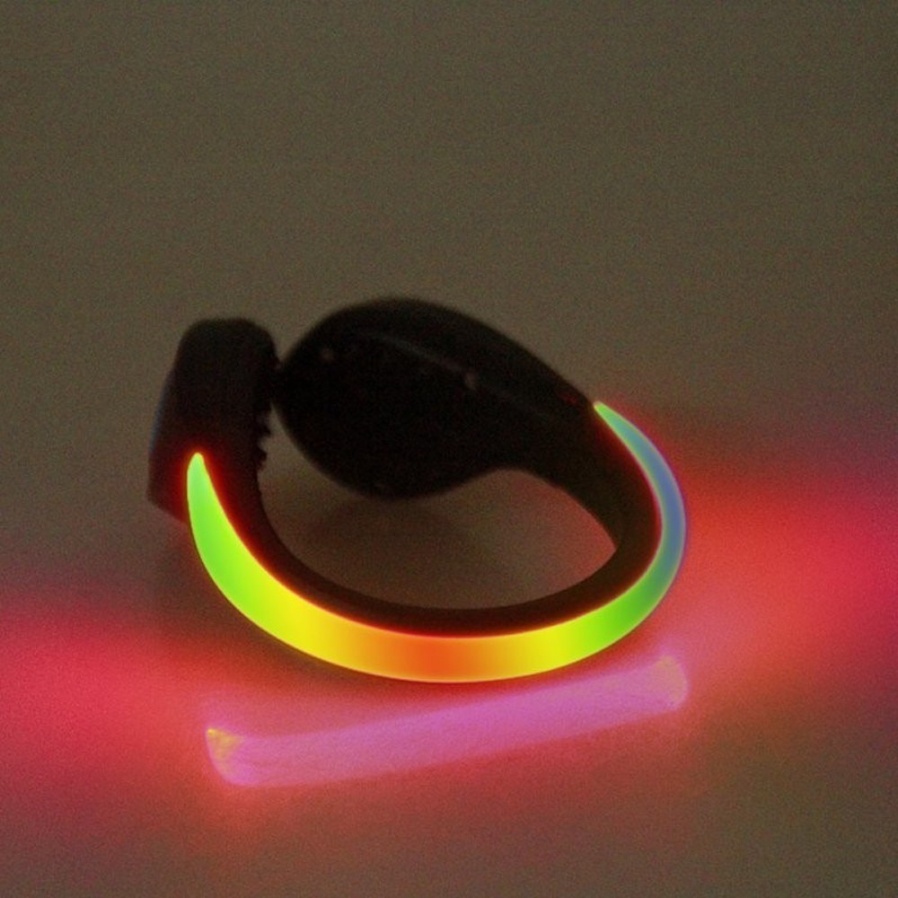 (1 PAIR) LED SHOE Light glow CLIPS for night safety leg running walking jogging