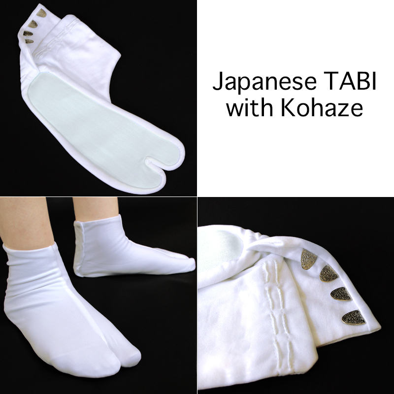 Japanese Traditional TABI Socks Kimono with Kohaze White from JAPAN