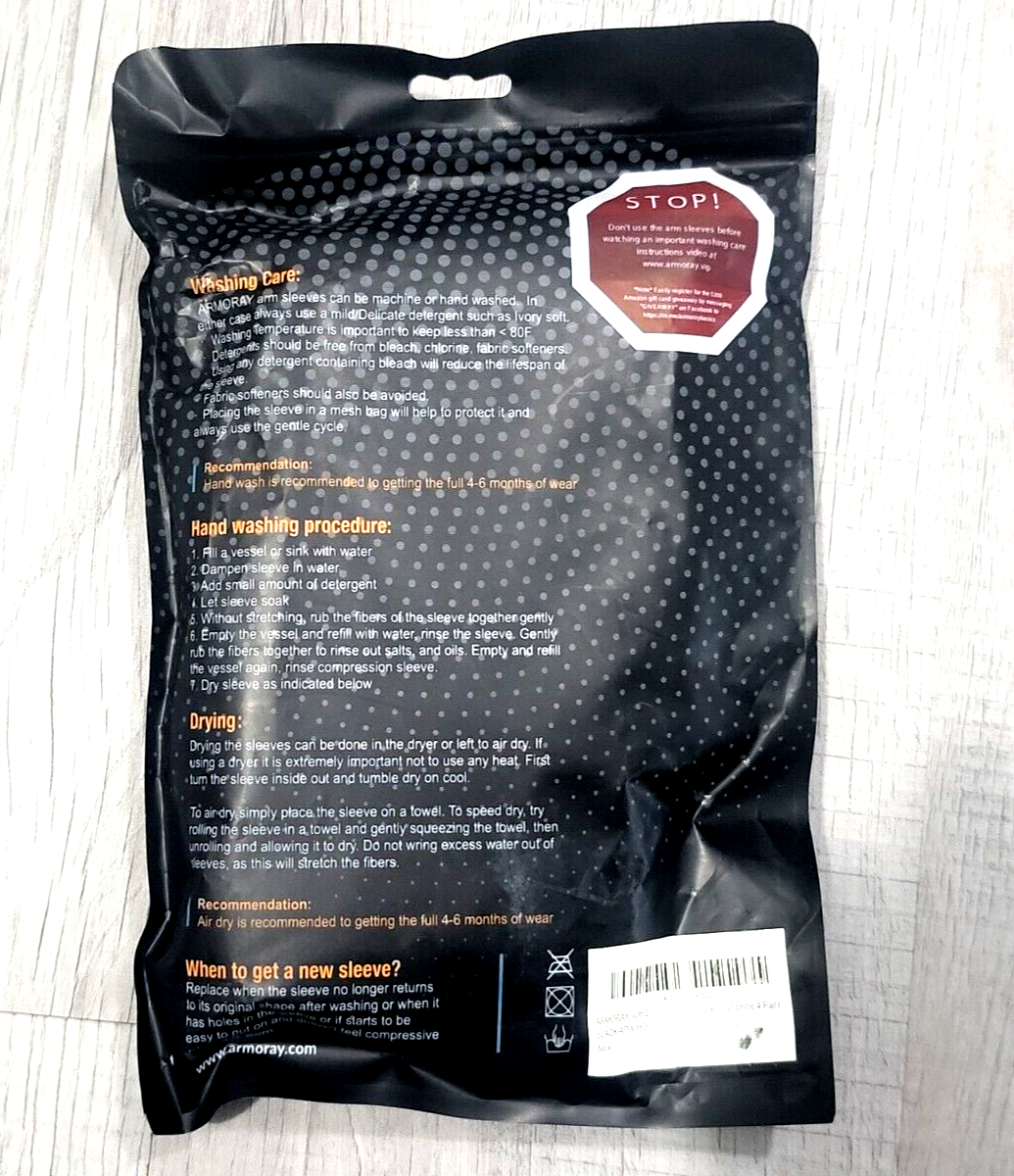 Armoray Arm Sleeves 4-Pack black, SPF 50, upport, quick dry