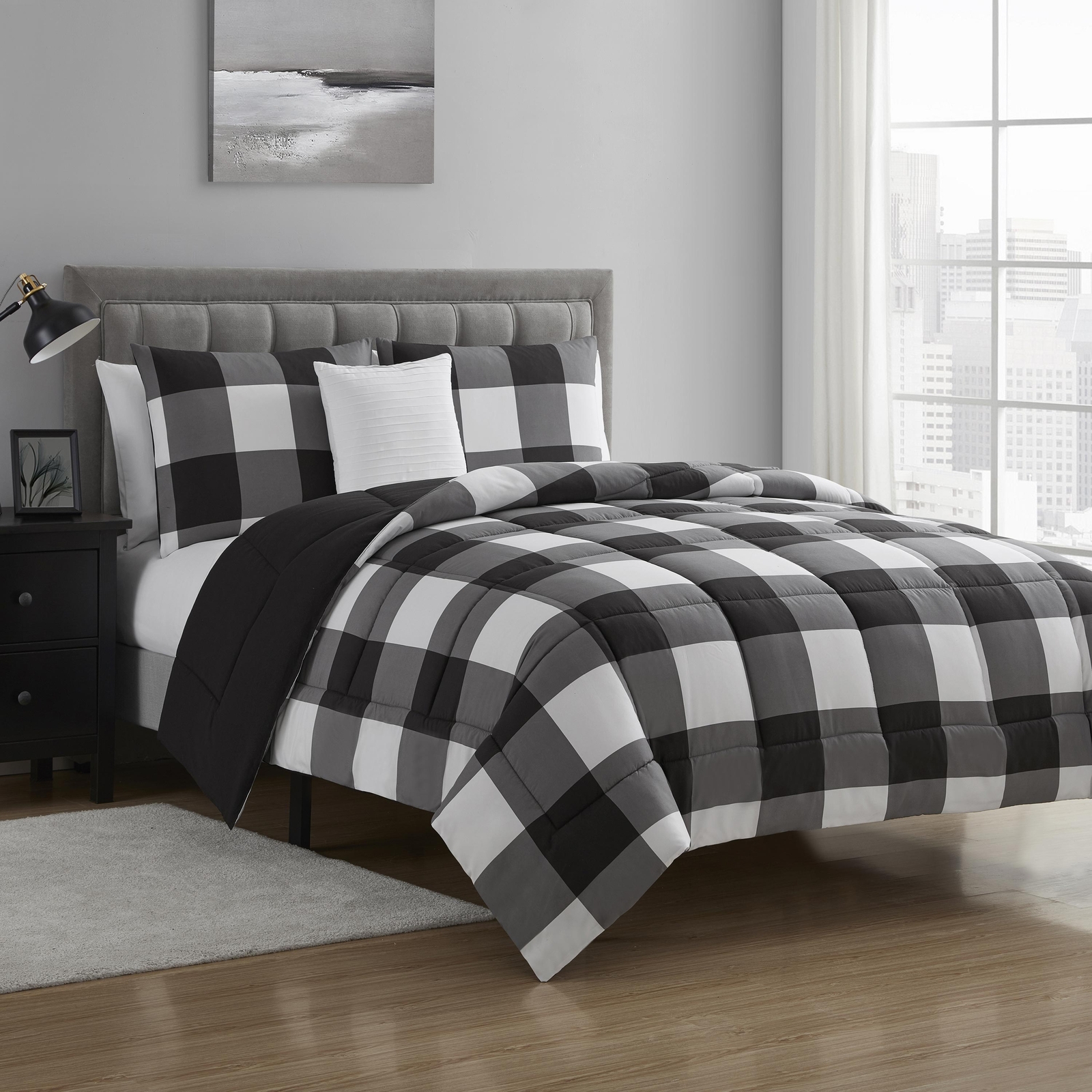 8 Piece Buffalo Plaid Check Bed in a Bag Comforter and Sheet Set