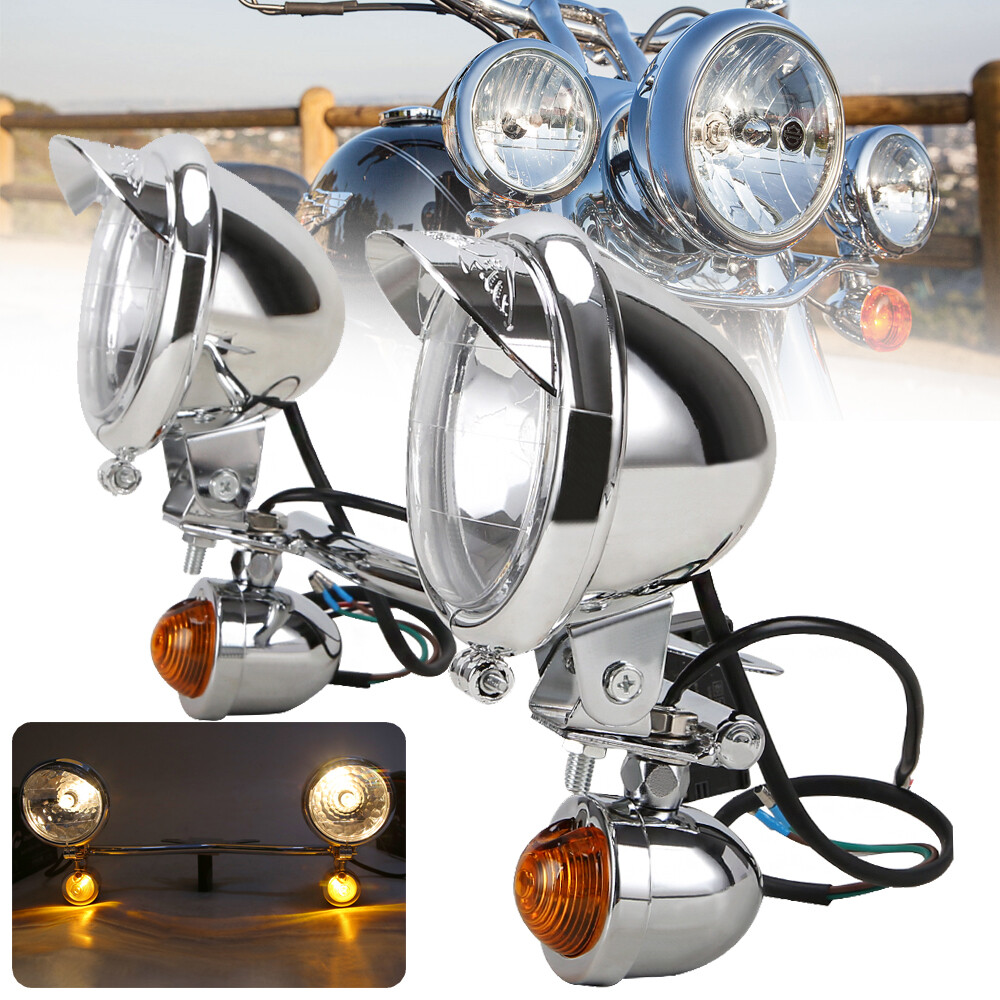 Passing Bar Mount Bracket Spot Light For Harley Heritage Softail Classic FLSTC