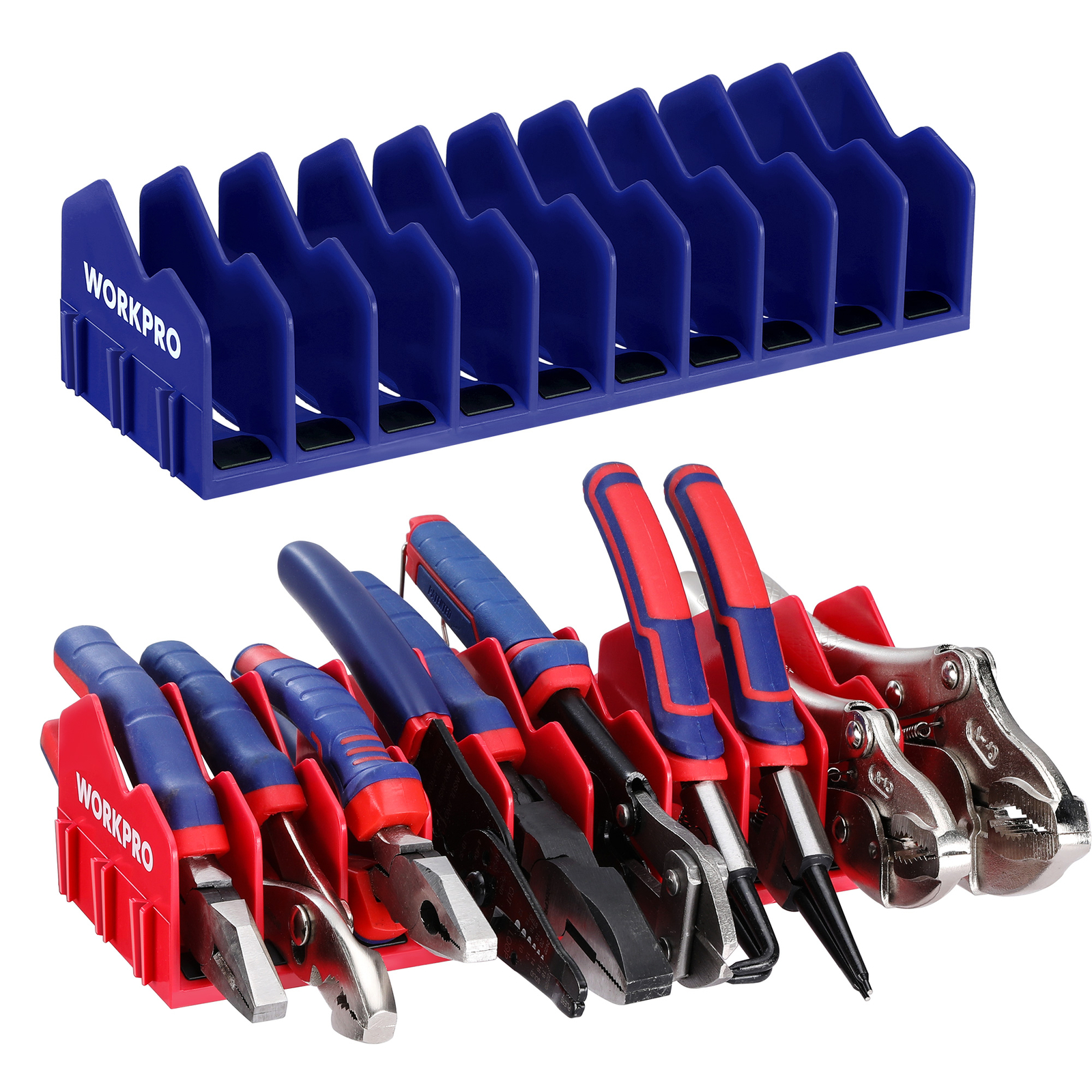 2-Pack Plier Organizer Rack 20 Slots w/Non-Slip Rubber Base Pliers Not Include
