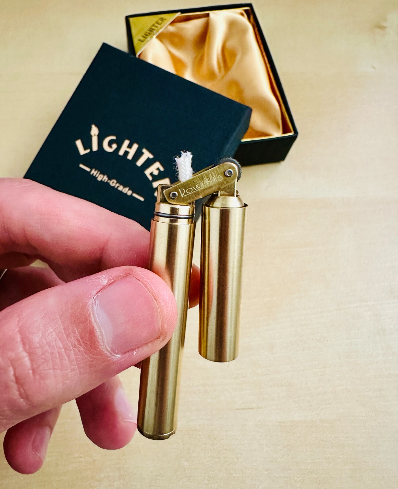 Windproof Brass Kerosene Lighter - Vintage Brass Stick Lighter for Outdoor